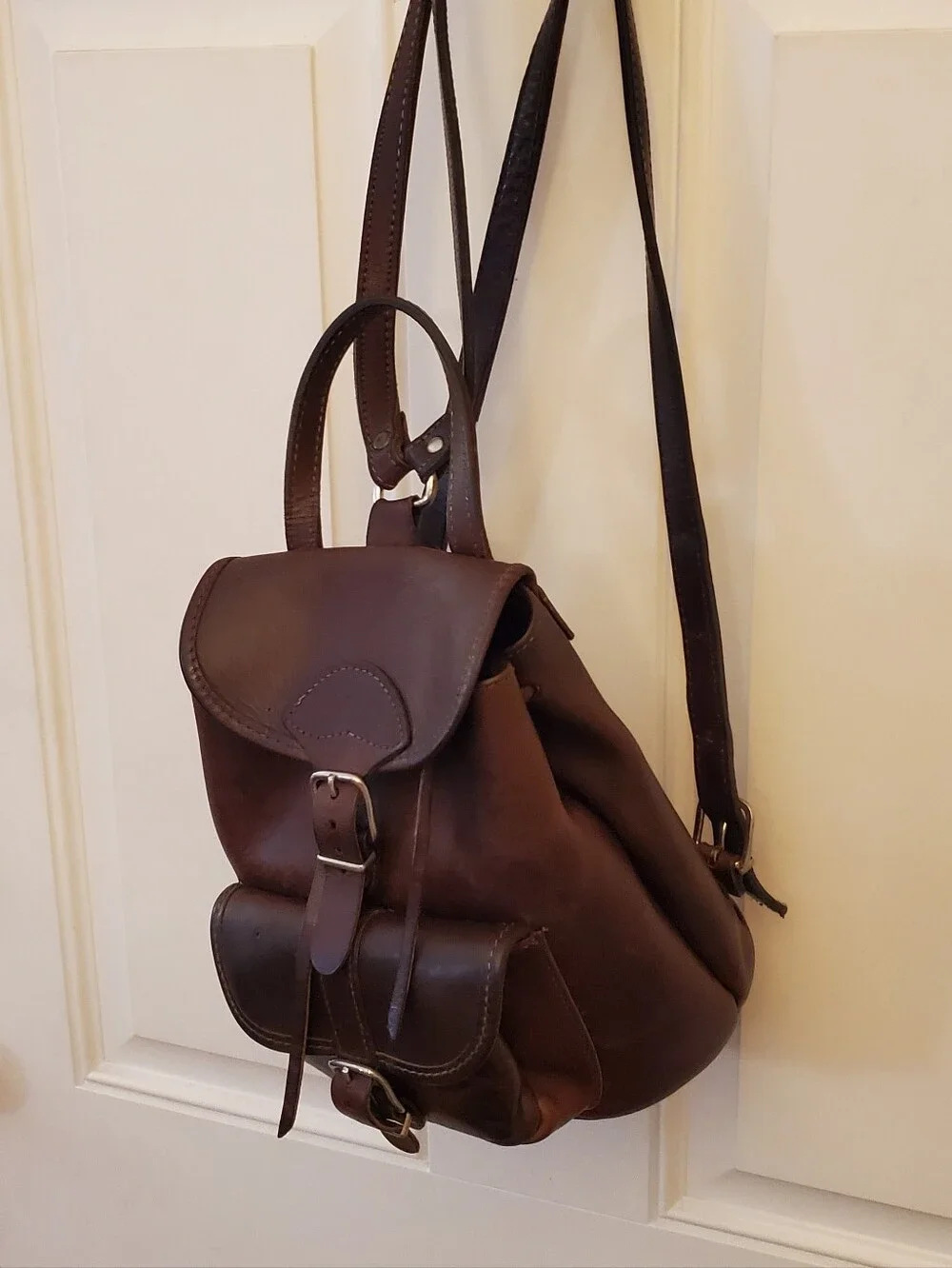 Vintage Leather Mini Backpack purse (like Roots) 90s witchy Whimsigoth y2k Biker